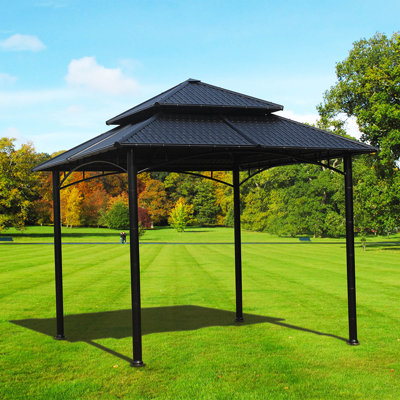 gazebo ft sumac patio wayfair steel permanent sunjoy 12x16 hard metal hardtop